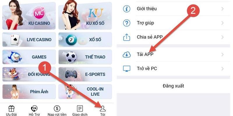 Thực hiện đúng các thao tác hướng dẫn tải app Kubet trên máy tính